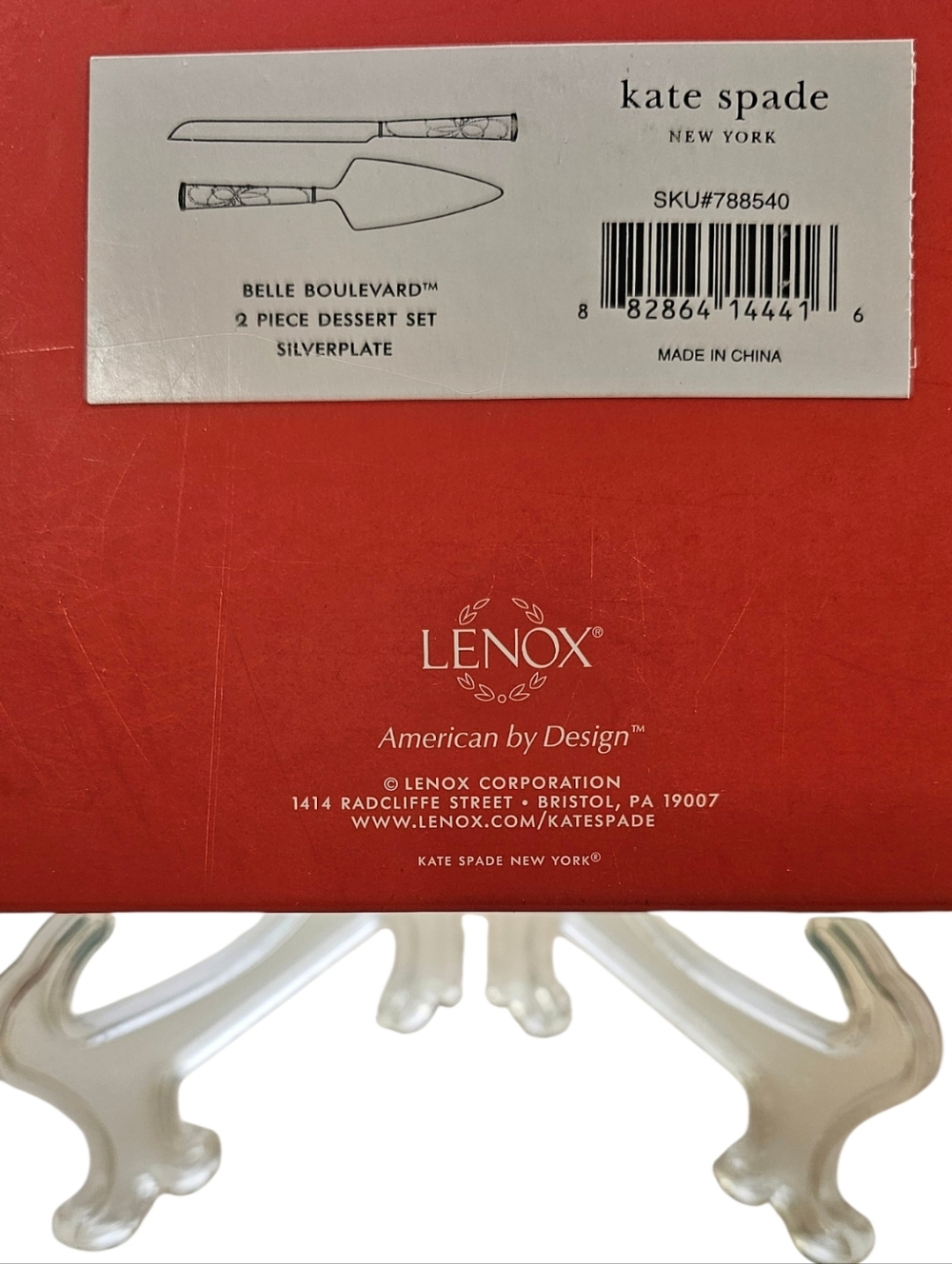 Kate Spade x Lenox Belle Boulevard Silverplate Dessert Serving Gift Set NWOT Wed - Picture 6 of 7